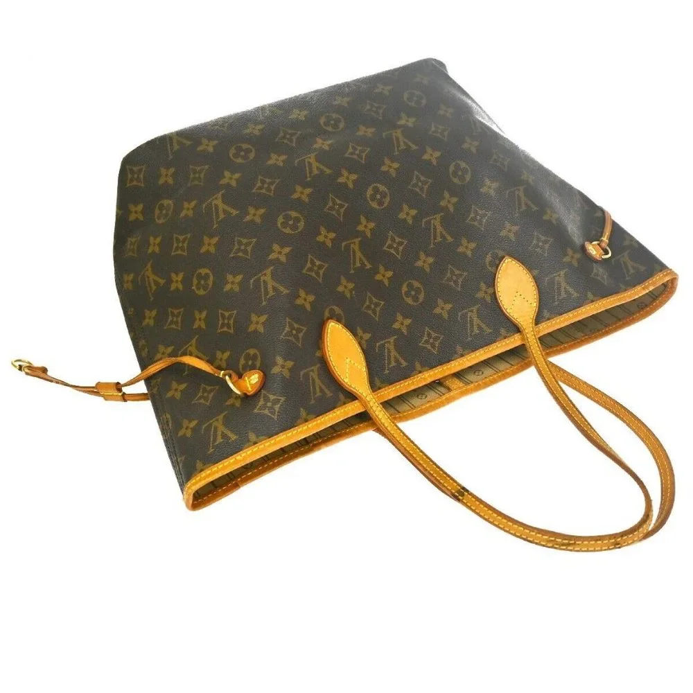 LOUIS VUITTON Neverfull MM Shoulder Tote Bag Monogram Leather